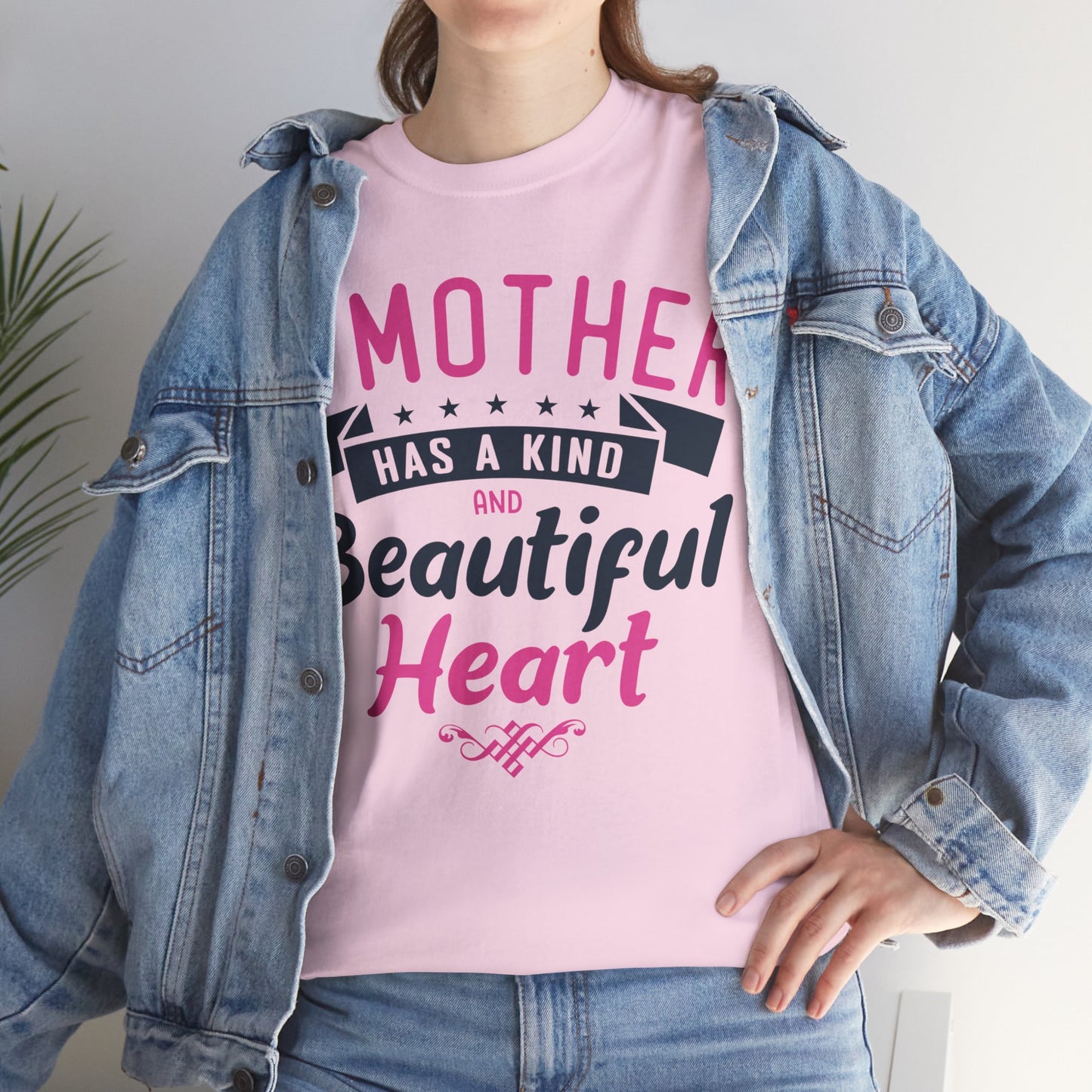 A Mother Has A Kind And Beautiful Heart - Unisex Heavy Cotton Tee